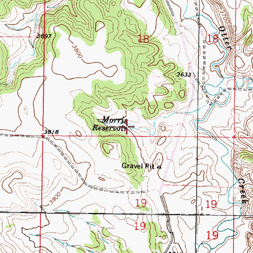 Topographic Map of Morris Reservoir, MT