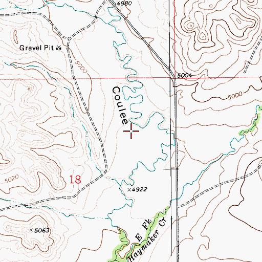 Topographic Map of Morrisy Coulee, MT