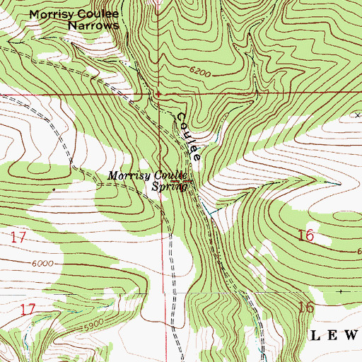 Topographic Map of Morrisy Coulee Spring, MT