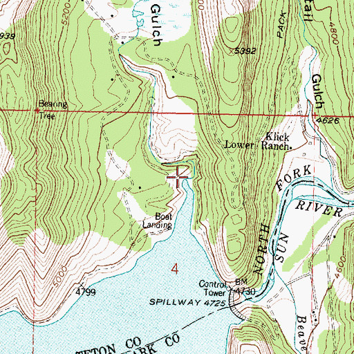 Topographic Map of Mortimer Gulch, MT