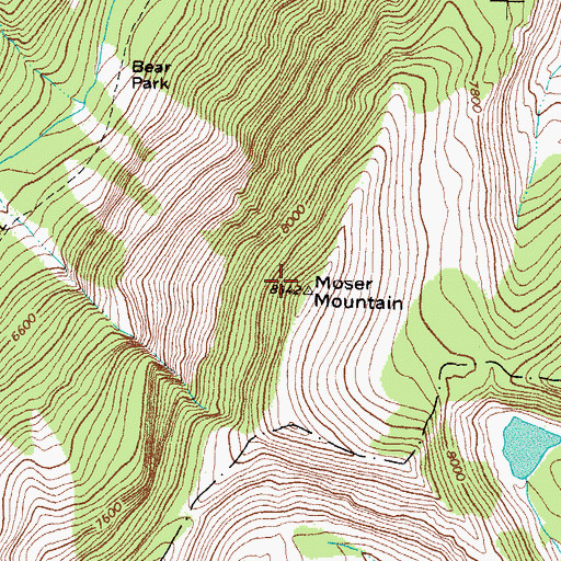 Topographic Map of Moser Mountain, MT