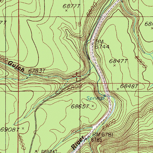 Topographic Map of Mosquito Gulch, MT