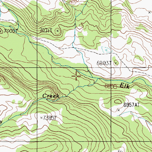 Topographic Map of Moss Creek, MT