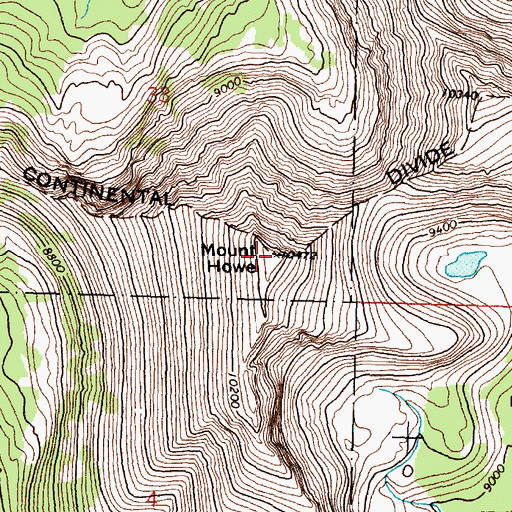 Topographic Map of Mount Howe, MT