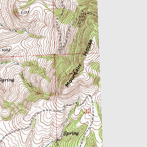 Topographic Map of Mountain House, MT