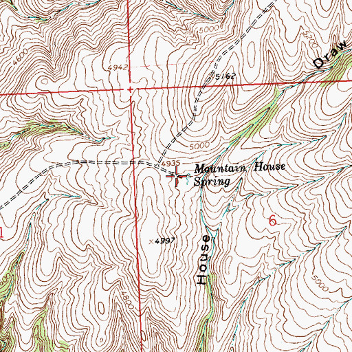 Topographic Map of Mountain House Spring, MT