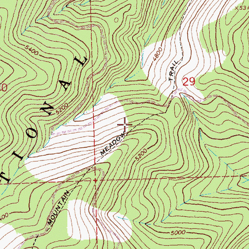 Topographic Map of Mountain Meadow Trail, MT