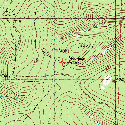 Topographic Map of Mountain Spring, MT