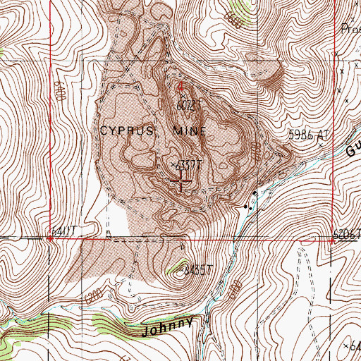 Topographic Map of Mountain Talc Mine, MT