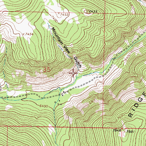 Topographic Map of Mountain View Gulch, MT