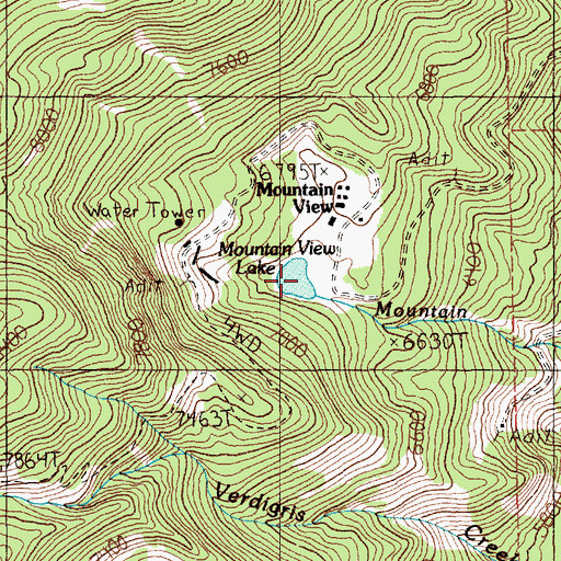Topographic Map of Mountain View Lake, MT