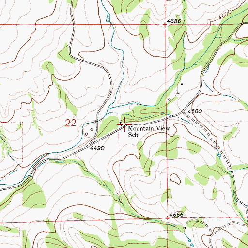 Topographic Map of Mountain View School (historical), MT