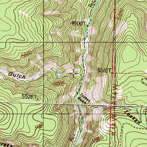 Topographic Map of Moyie Gulch, MT
