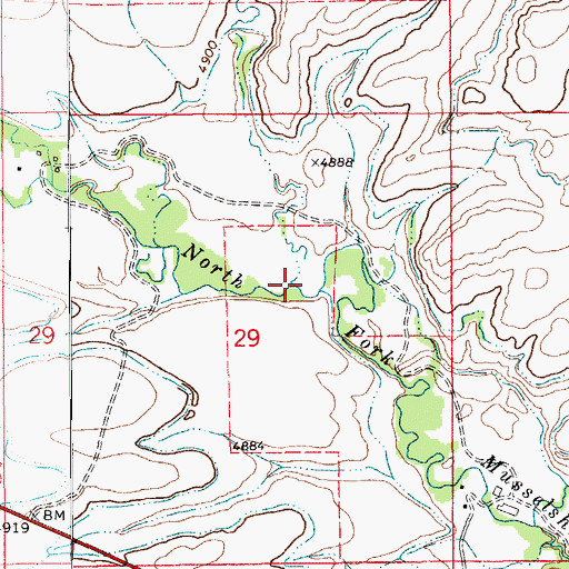 Topographic Map of Mud Creek, MT