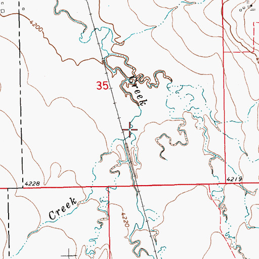 Topographic Map of Mud Creek, MT