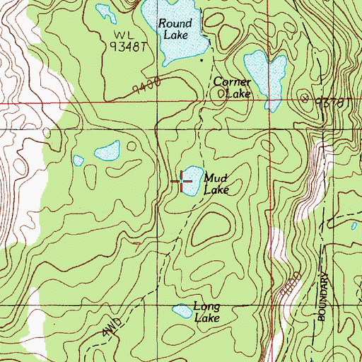 Topographic Map of Mud Lake, MT