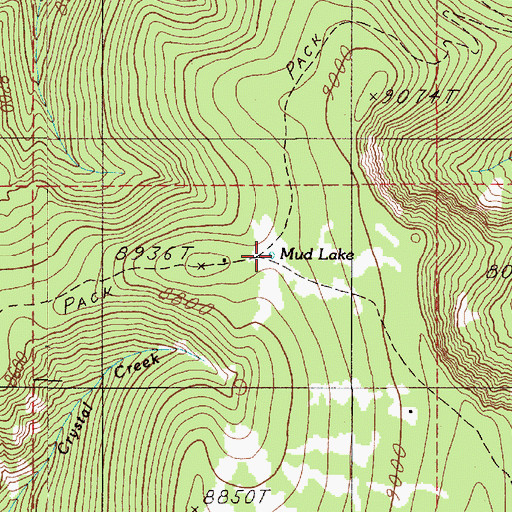 Topographic Map of Mud Lake, MT