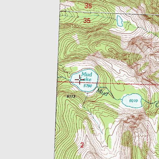 Topographic Map of Mud Lake, MT