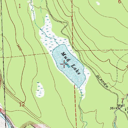 Topographic Map of Winona Lake, MT