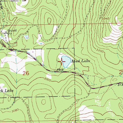Topographic Map of Mud Lake, MT