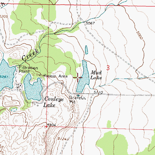 Topographic Map of Mud Lake, MT