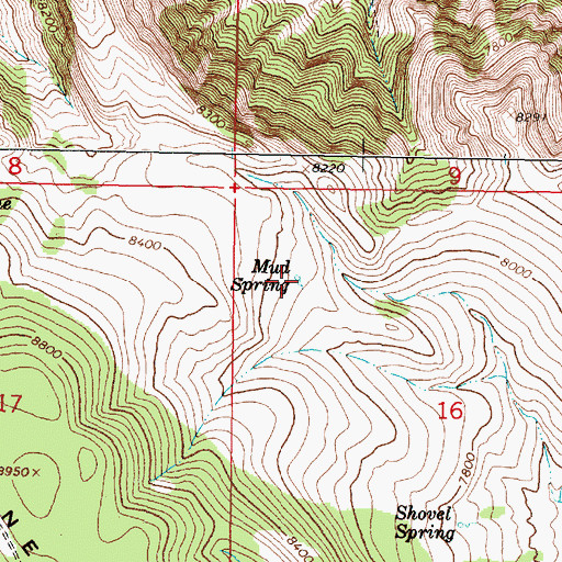 Topographic Map of Mud Spring, MT