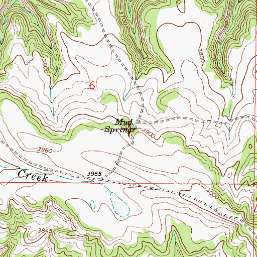 Topographic Map of Mud Spring, MT