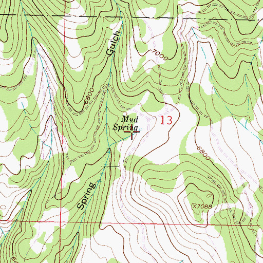 Topographic Map of Mud Spring, MT