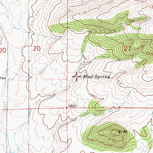 Topographic Map of Mud Spring, MT