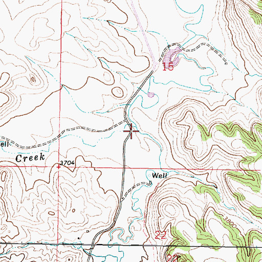 Topographic Map of Mud Springs Creek, MT
