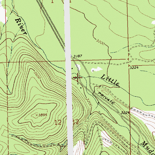 Topographic Map of Mudd Creek, MT