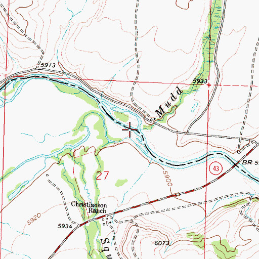 Topographic Map of Mudd Creek, MT