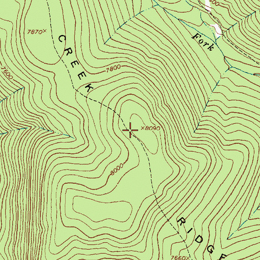 Topographic Map of Mudd Creek Ridge, MT