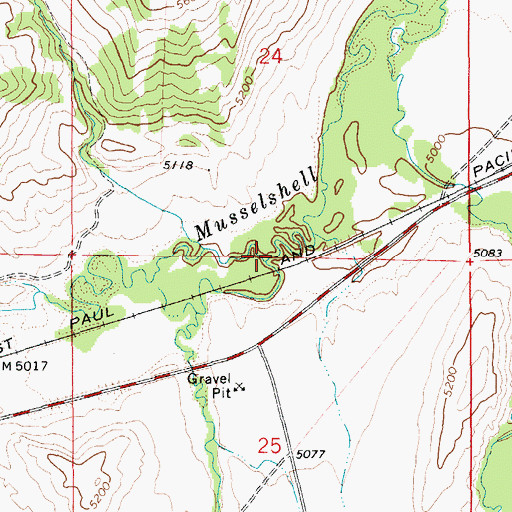 Topographic Map of Muddy Creek, MT