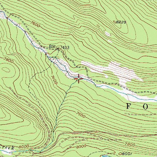 Topographic Map of Mule Creek, MT