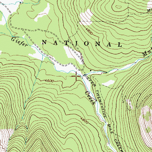 Topographic Map of Mule Creek, MT