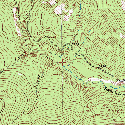 Topographic Map of Mule Creek, MT