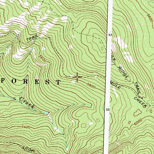 Topographic Map of Mule Creek Trail, MT