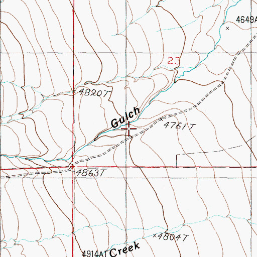 Topographic Map of Mulvey Gulch, MT
