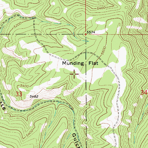 Topographic Map of Munding Flat, MT