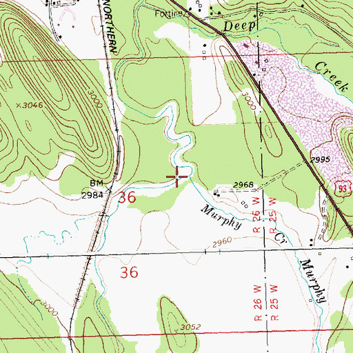 Topographic Map of Murphy Creek, MT