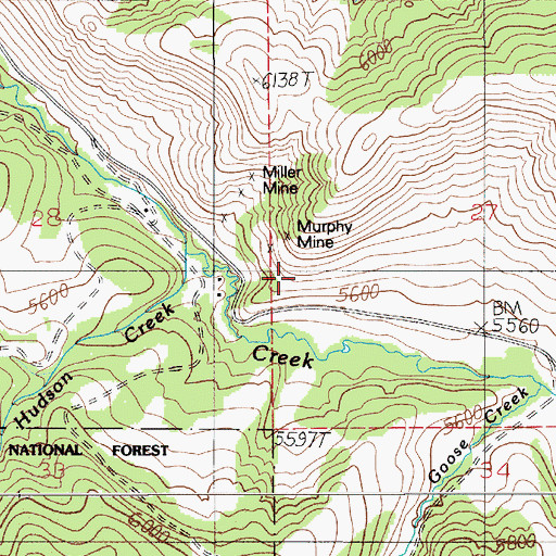 Topographic Map of Murphy Mine, MT