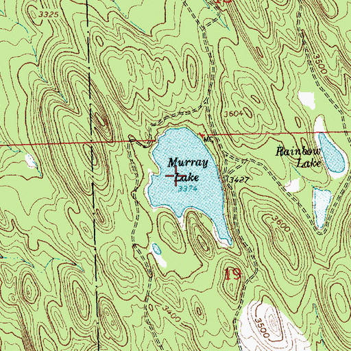 Topographic Map of Murray Lake, MT