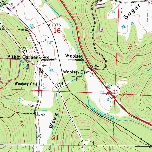 Topographic Map of Winn Creek, AR