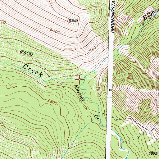 Topographic Map of Muskrat Creek, MT
