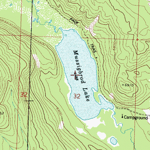 Topographic Map of Mussigbrod Lake, MT