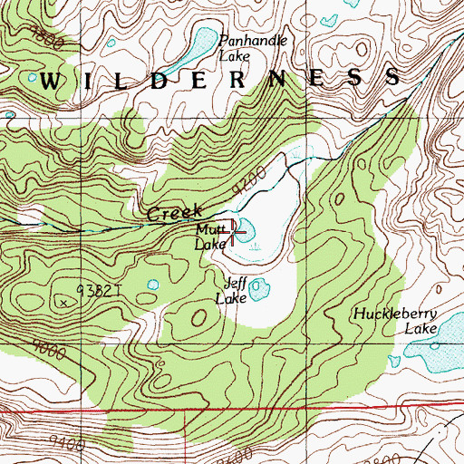 Topographic Map of Mutt Lake, MT