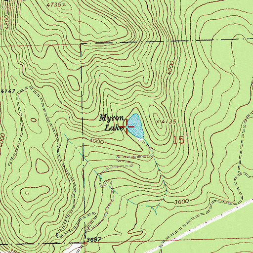 Topographic Map of Myron Lake, MT