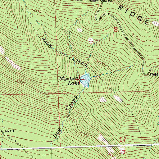Topographic Map of Mystery Lake, MT