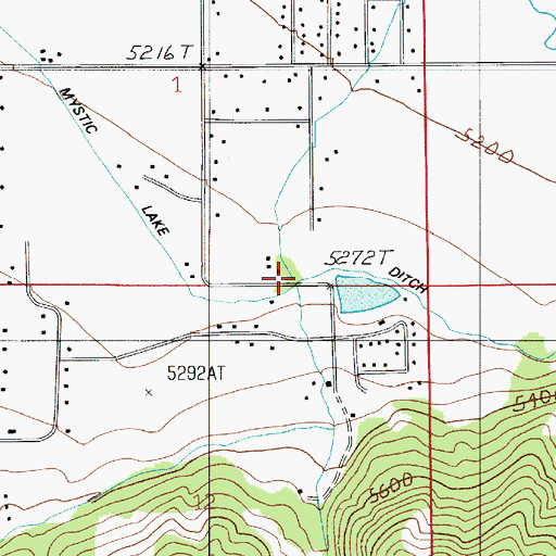 Topographic Map of Mystic Lake Ditch, MT
